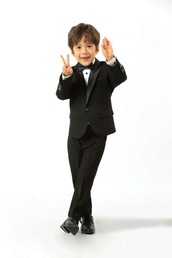 Edward pin dot fine texture boys tuxedo